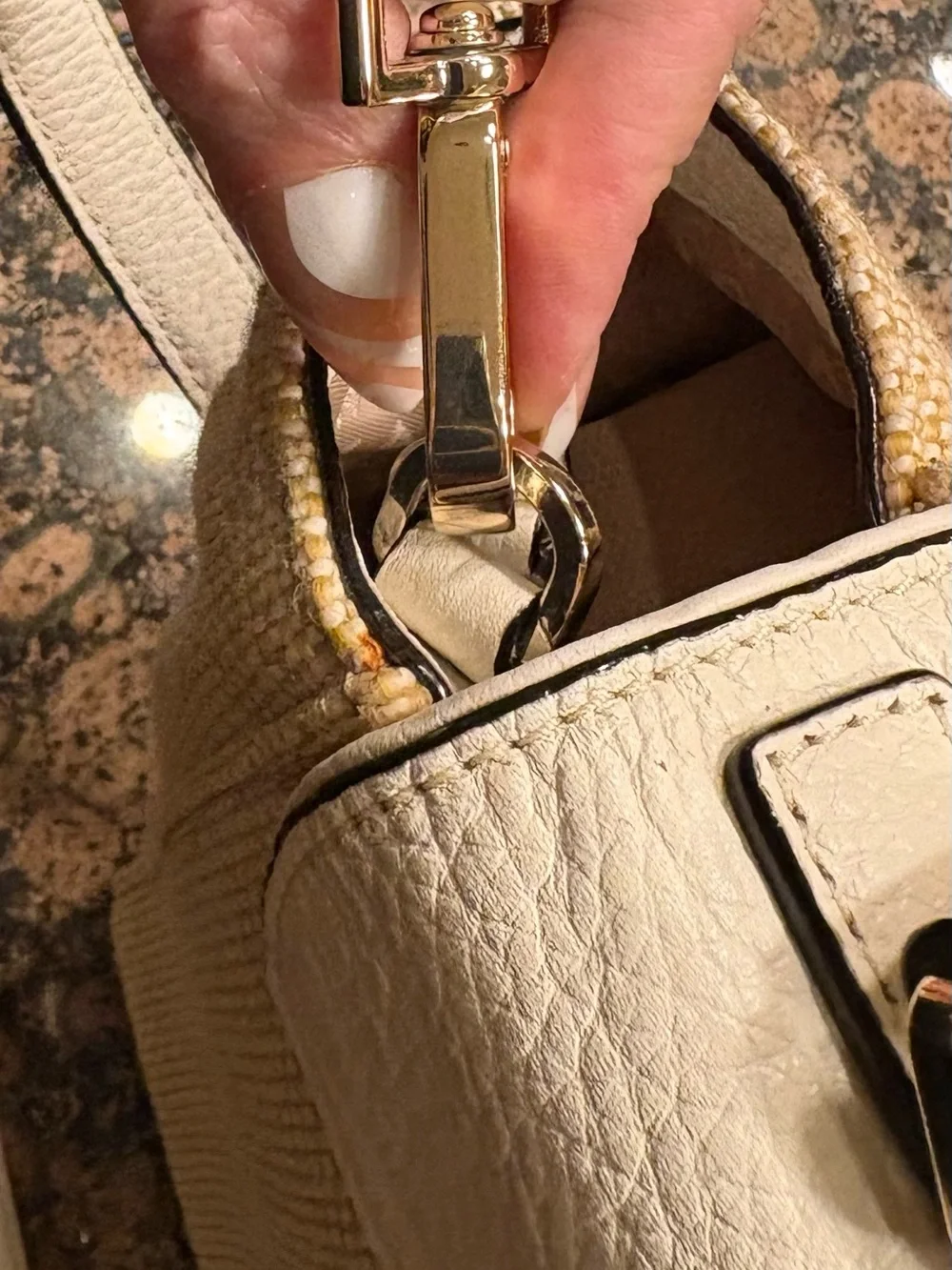 Kate Spade Laurel Wesley Place Convertible Crossbody Satchel Tweed Leather Trim